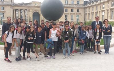 Dans le cadre du parlement des enfants, visite de l’Assemblée Nationale des élèves de CM2 de l’école Notre Dame du Bon Conseil d’Oullins