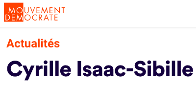 Mouvement Démocrate : « Cyrille Isaac-Sibille, député-médecin au front »